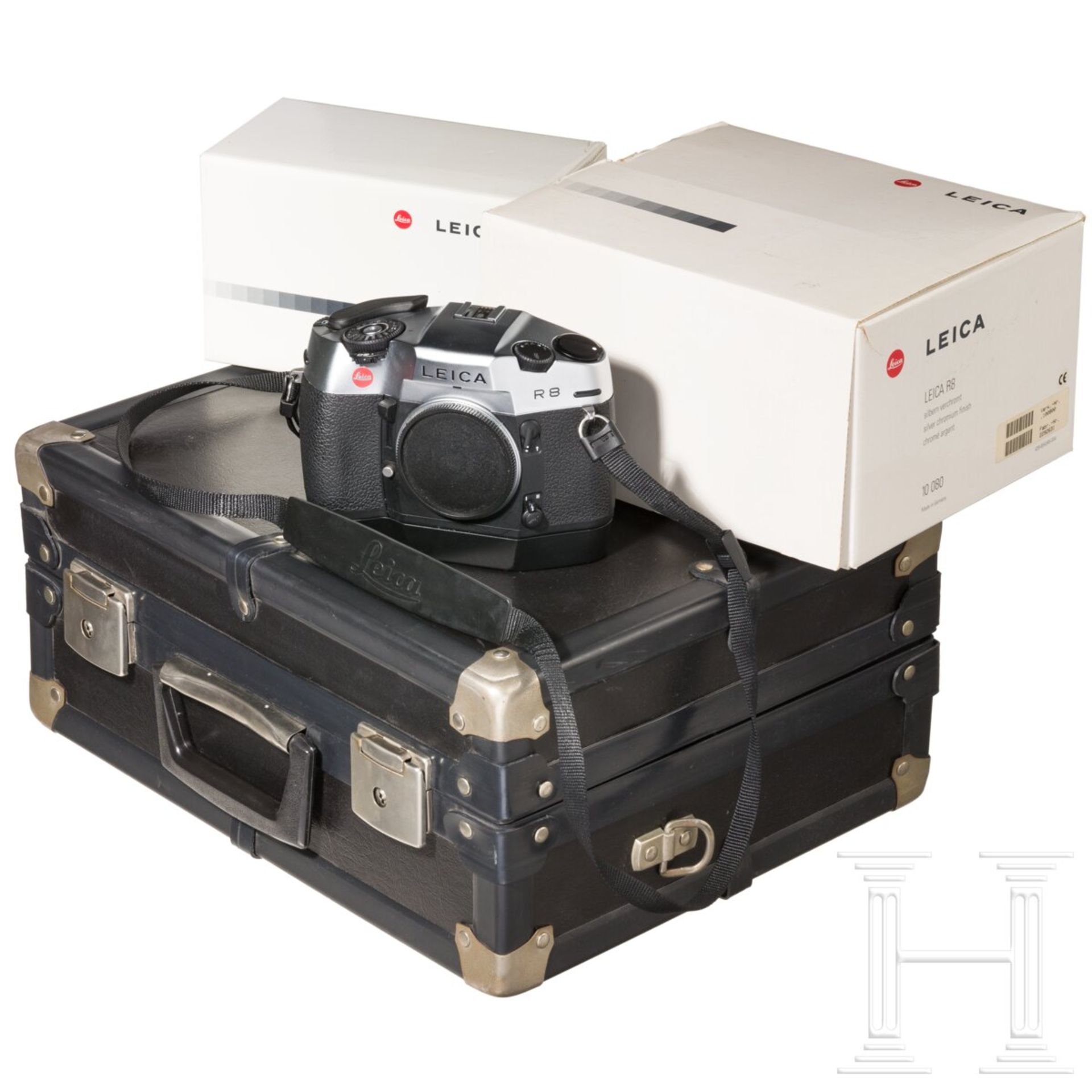 Kameragehäuse Leica R8, mit Motor-Winder, Tragekoffer