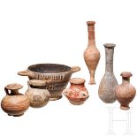 Sieben kleine Keramiken, griechisch, 8. - 1. Jhdt. v. Chr.
