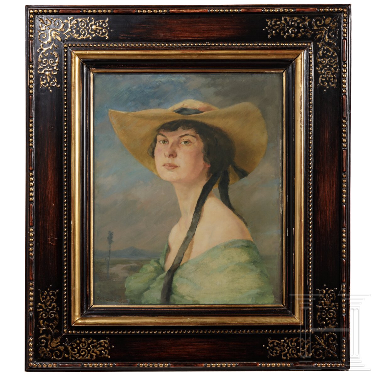 Toni Roth (1899 - 1971) - Portrait einer jungen Dame mit Hut