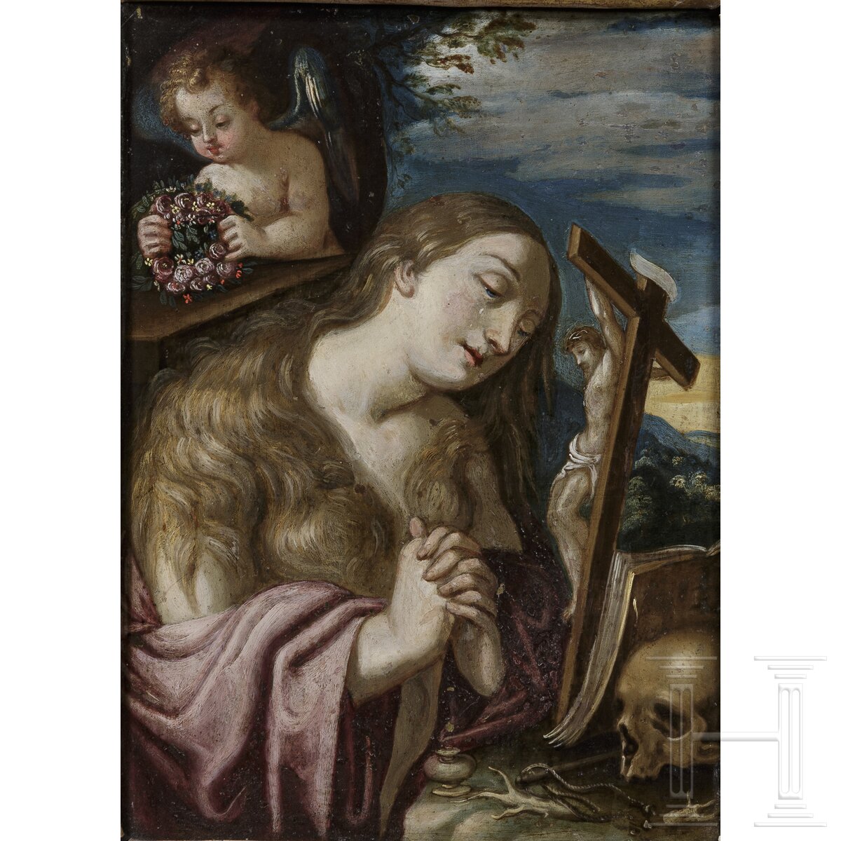 Büßende Maria Magdalena auf Kupfer, Flandern/Italien, 17. Jhdt.