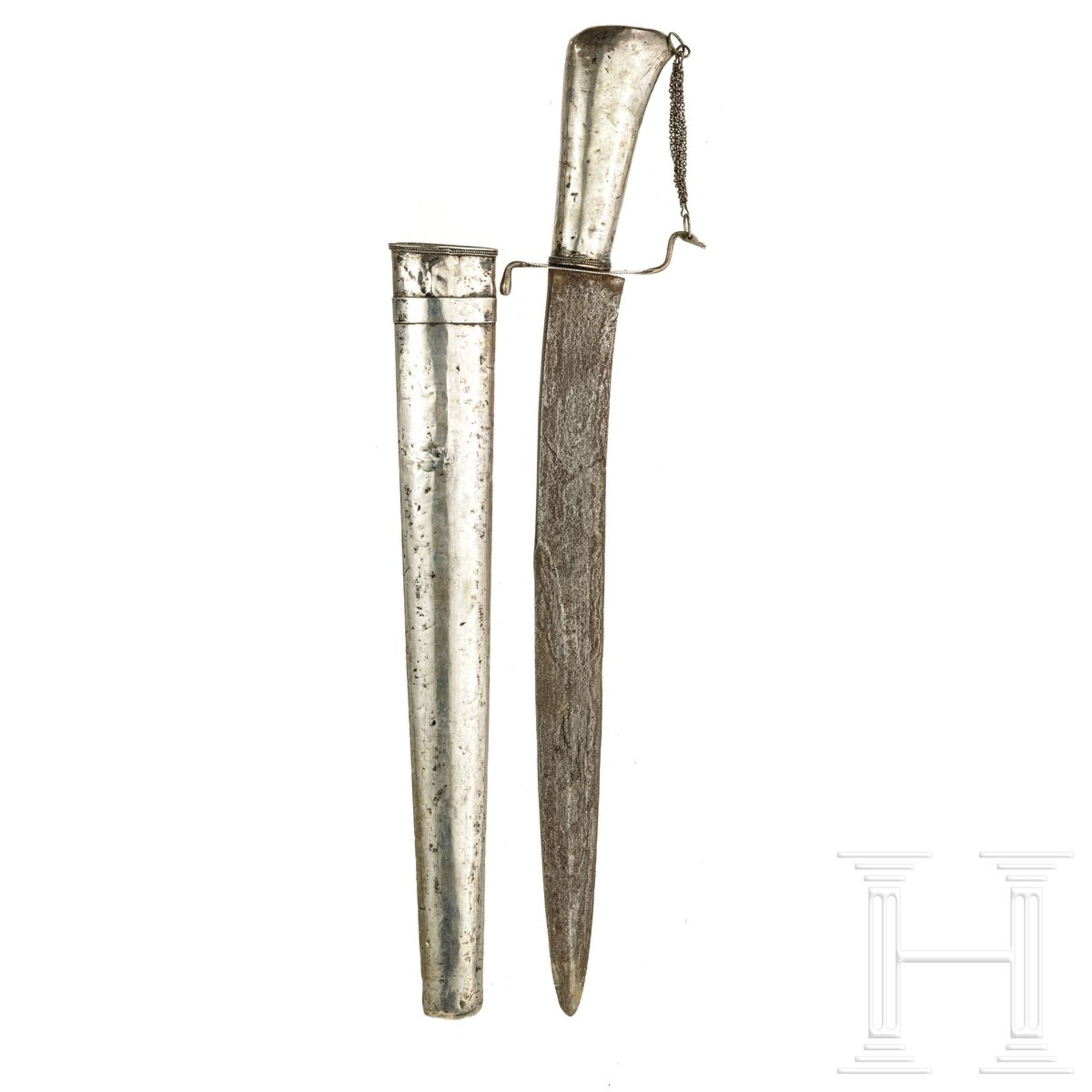 Silbermontiertes Pedang, Java, um 1900 - Image 2 of 3