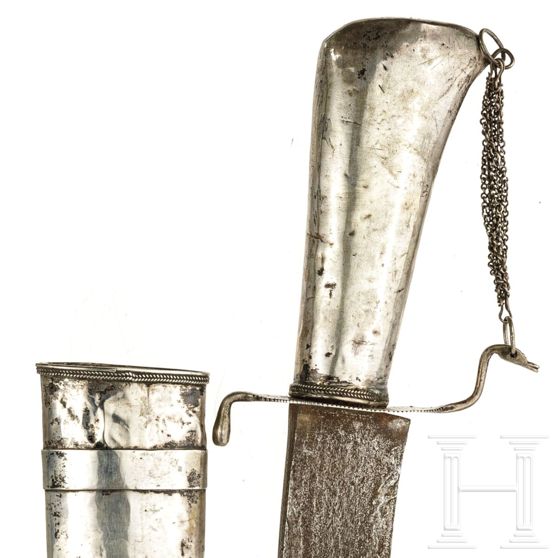Silbermontiertes Pedang, Java, um 1900 - Image 3 of 3
