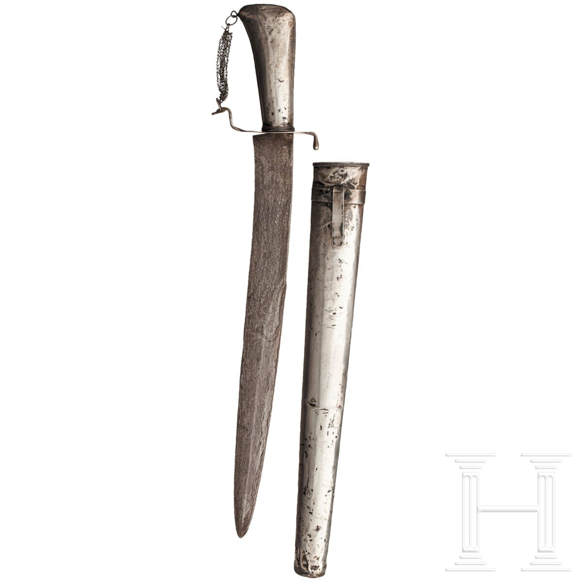 Silbermontiertes Pedang, Java, um 1900
