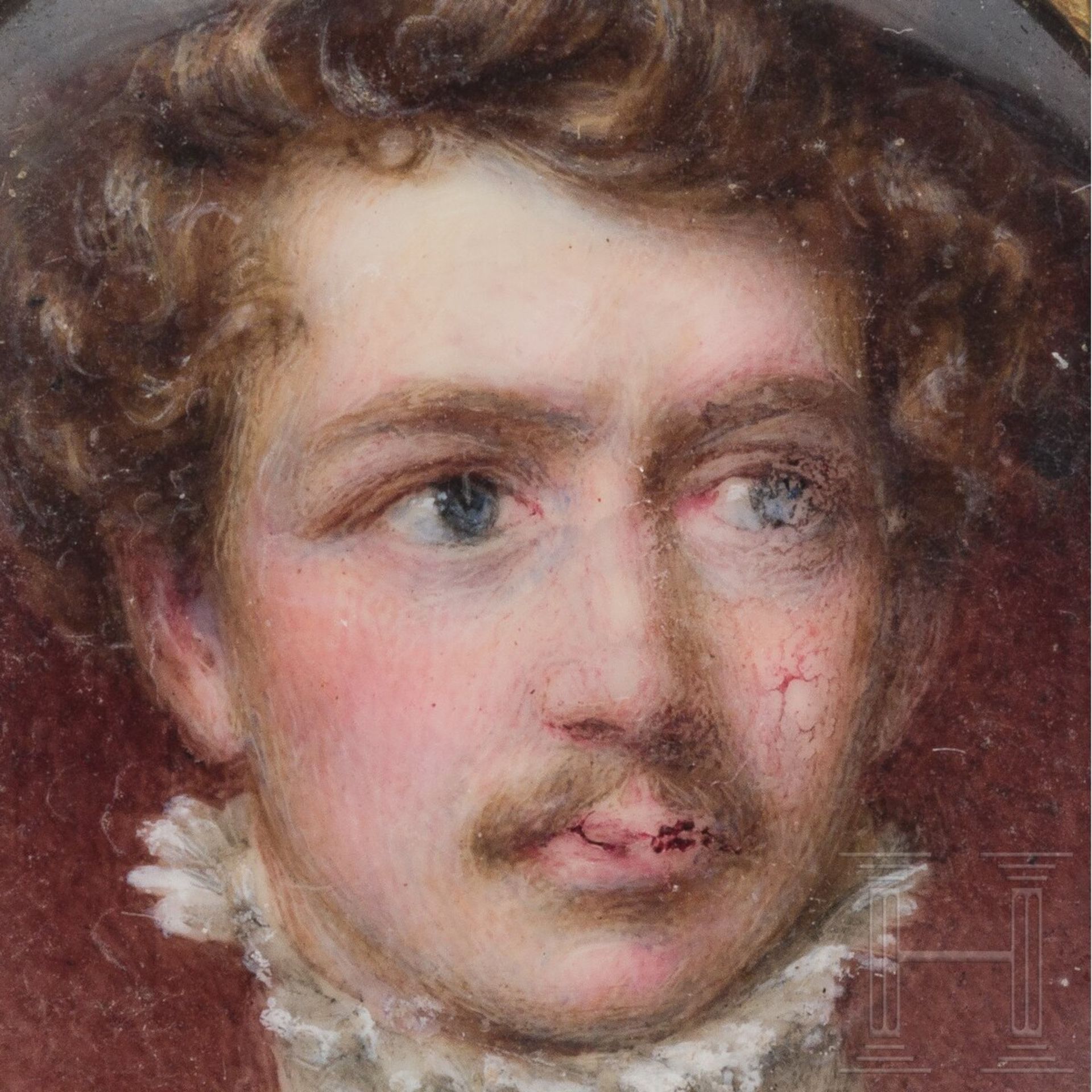 Ludwig I. als Kronprinz - Portraitmedaillon, 1. Drittel 19. Jhdt. - Image 3 of 3