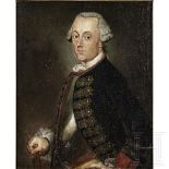 Hans von Tettenborn (1708 - 1779) - Portraitgemälde als preußischer Offizier, Mitte 18. Jhdt.