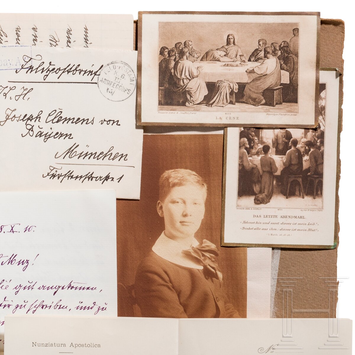 Prinz Alfons von Bayern (1862-1933) – vier eigenhändige Briefe 1892-1915 sowie drei Fotos des Prinze - Image 4 of 4