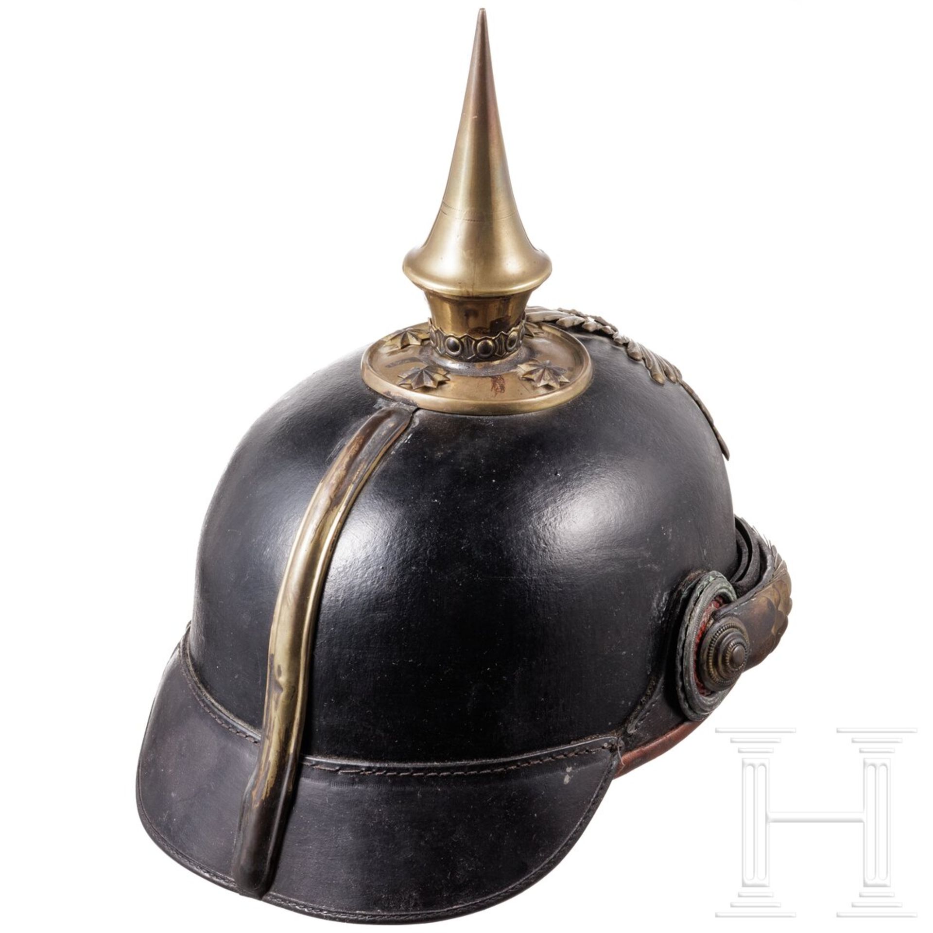 Helm für Offiziere der Infanterie, Sachsen, Trageweise um 1900 - Bild 3 aus 5