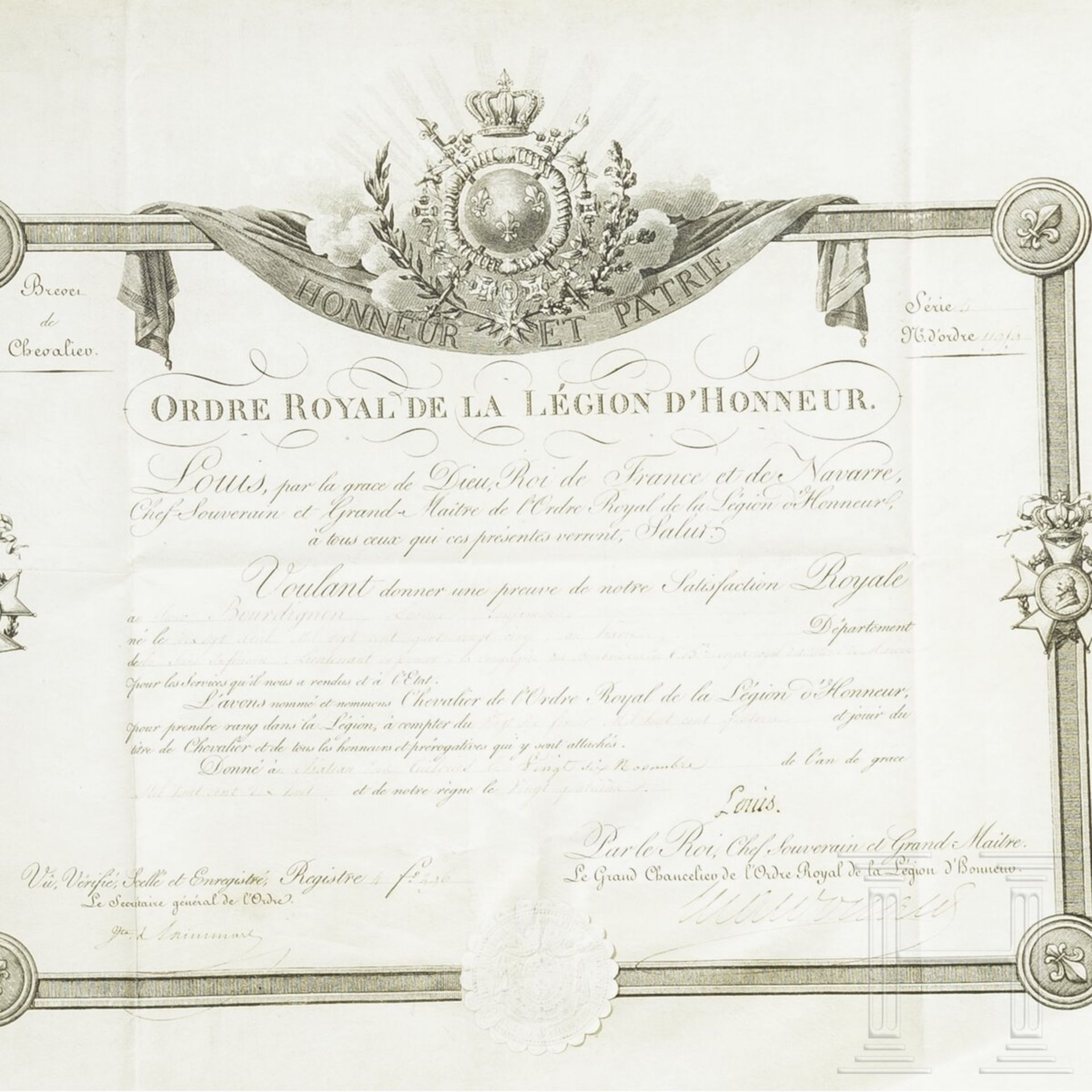 Drei königliche Urkunden, 1818 - 1819 - Bild 3 aus 4