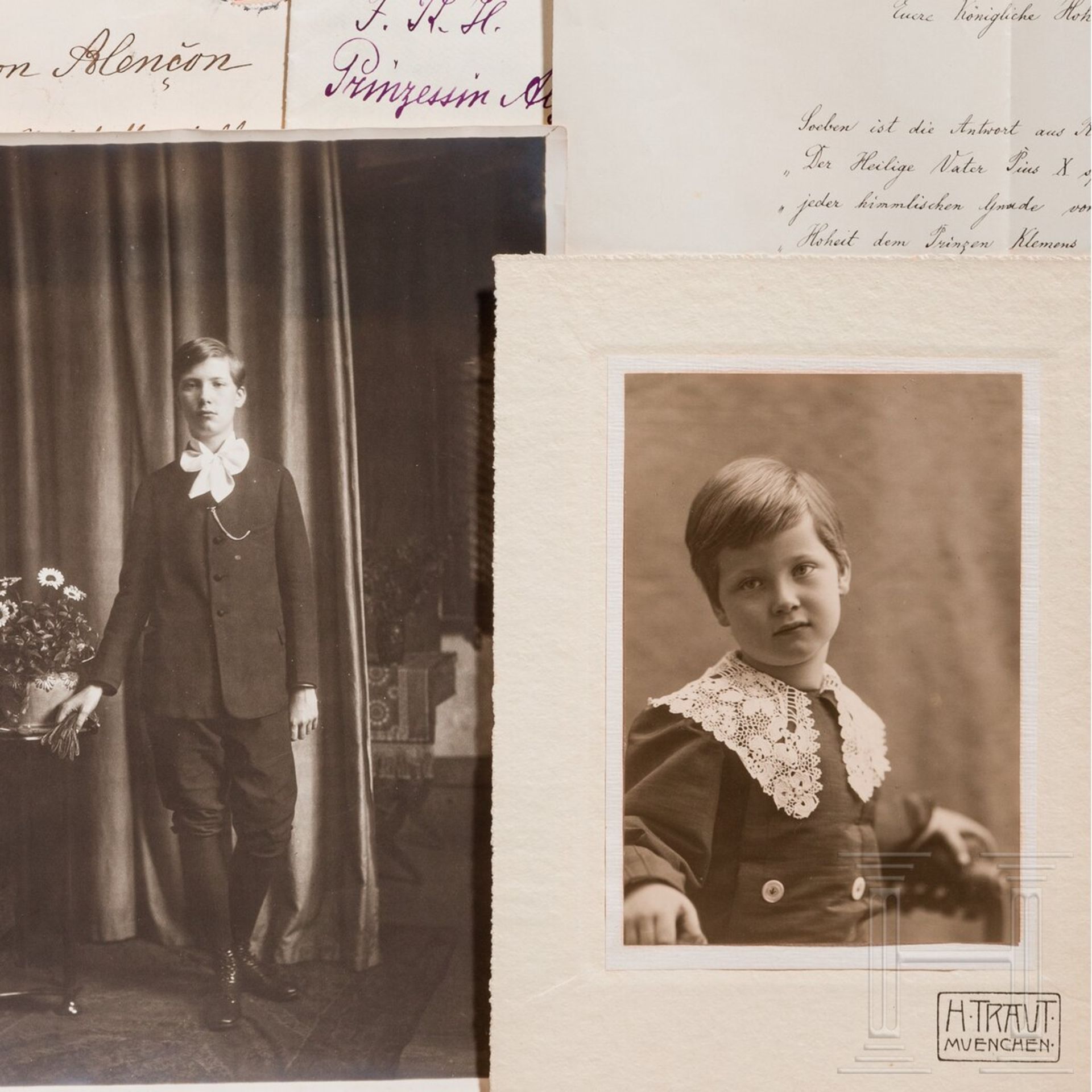 Prinz Alfons von Bayern (1862-1933) – vier eigenhändige Briefe 1892-1915 sowie drei Fotos des Prinze - Bild 3 aus 4