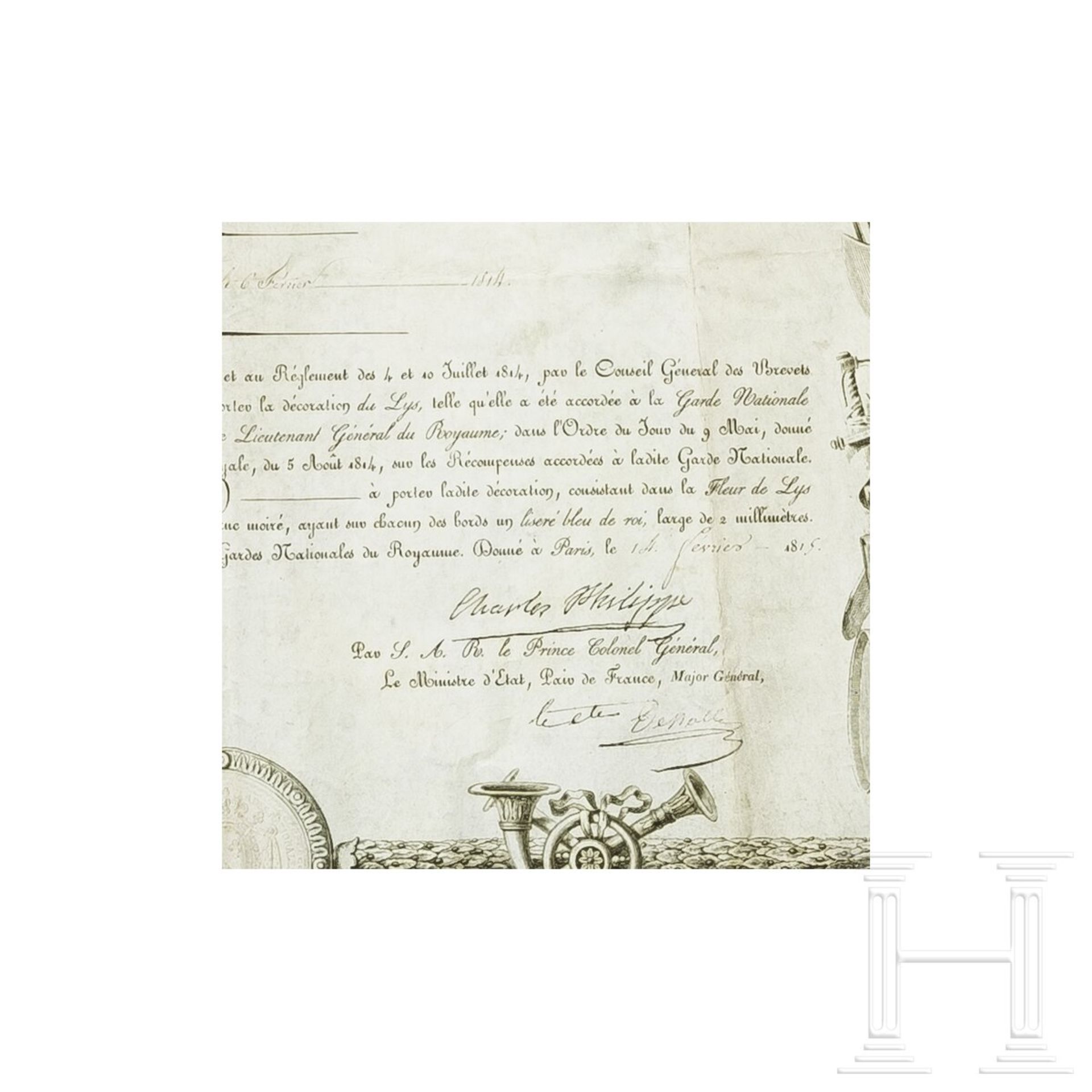 Drei königliche Urkunden, 1818 - 1819 - Bild 2 aus 4