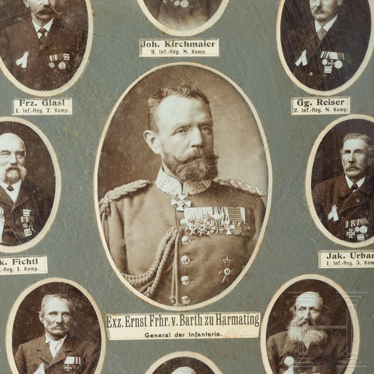 General Ernst von Barth zu Harmating (1849 - 1934) - Veteranenbild und Schießscheibe, um 1900 - Image 2 of 7