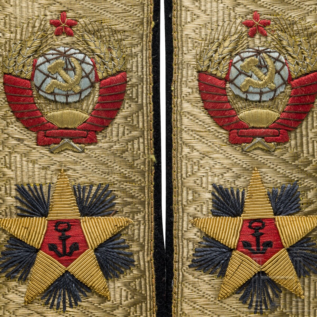 Ein Paar Schulterstücke zur Paradeuniform eines Admirals der Flotte, Sowjetunion, ab 1989 - Image 3 of 3