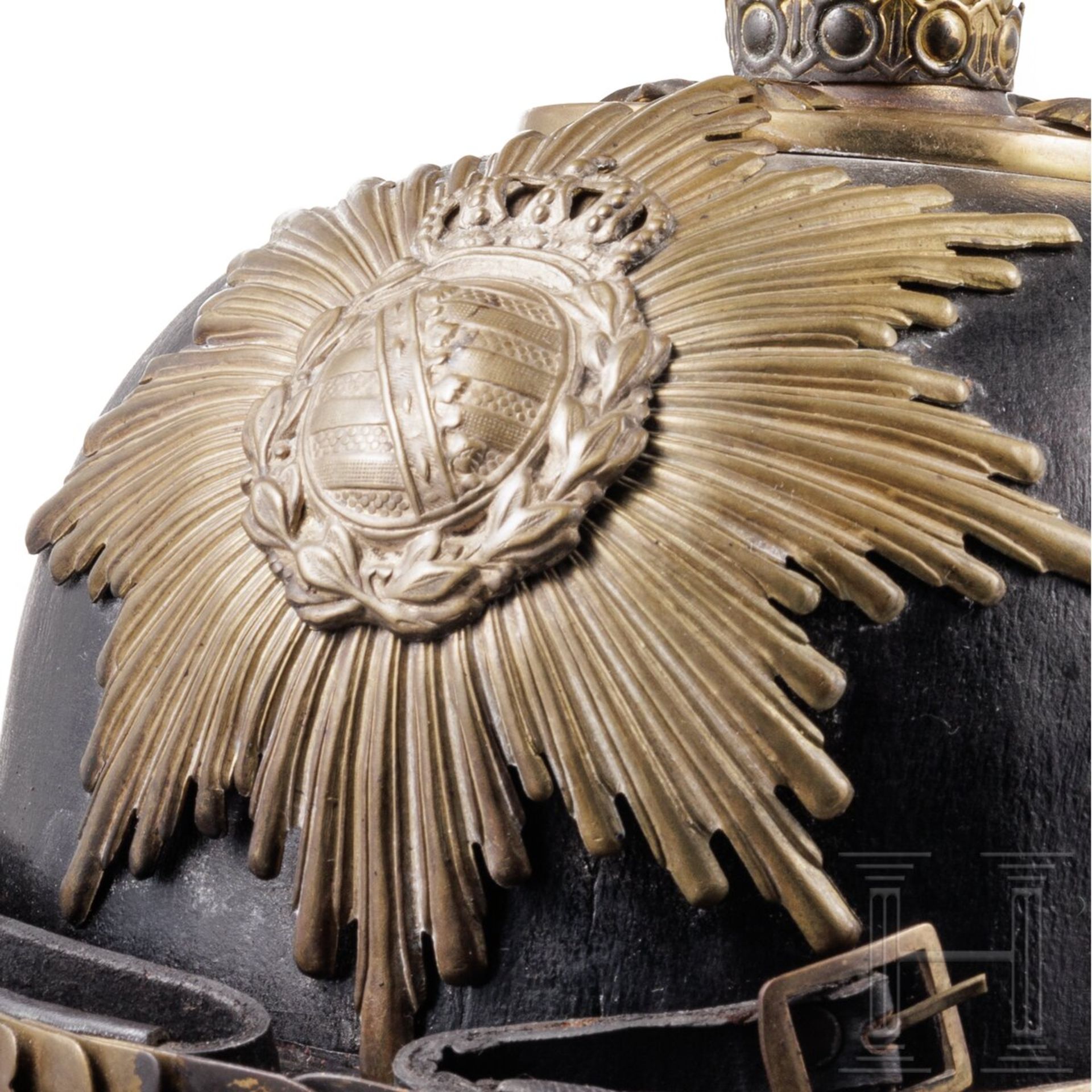 Helm für Offiziere der Infanterie, Sachsen, Trageweise um 1900 - Bild 5 aus 5