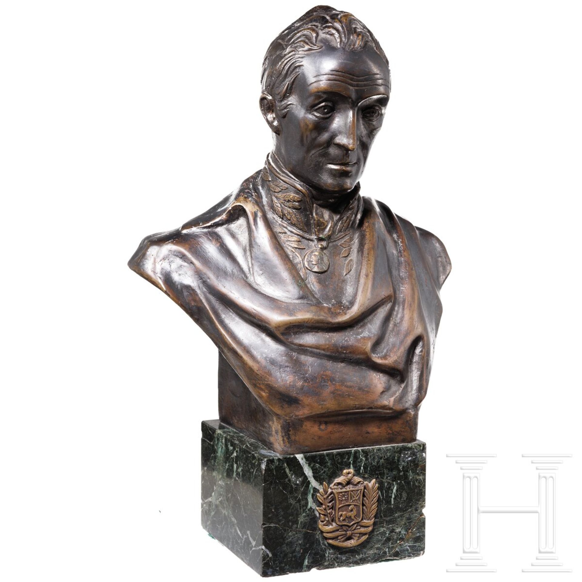 Simón Bolívar (1830 - 1830) - Bronzebüste, 20. Jhdt. 