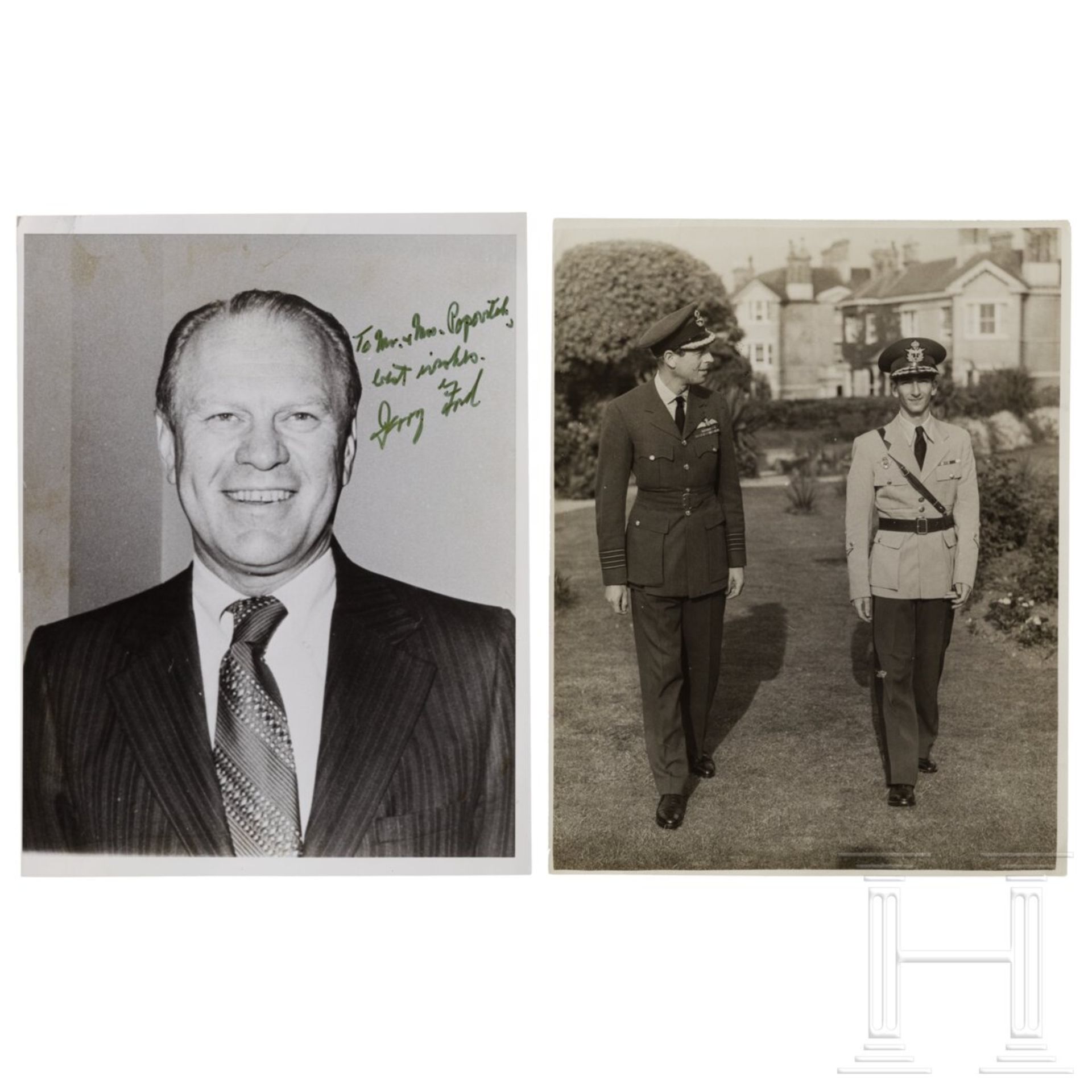 Autogrammfoto von US-Präsident Gerald Ford sowie drei große Pressefotos von König Peter II. von Jugo - Bild 6 aus 7
