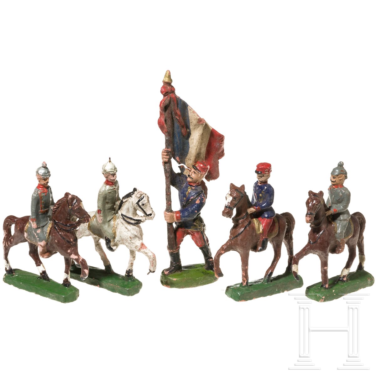 Konvolut 32 große Lineol und Elastolin Soldaten aller Nationen mit Fahnenträger und Reitern - Image 2 of 3