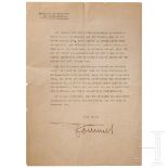 GFM Erwin Rommel - signierter Dankesbrief