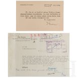 Otto Meissner und Wilhelm Keppler - signierte Karte and Brief, 1930/44