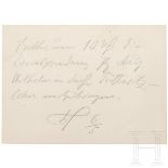 Reichspräsident Paul von Hindenburg - Handzettel bzgl. Prinz August Wilhelm von Preußen, um 1932
