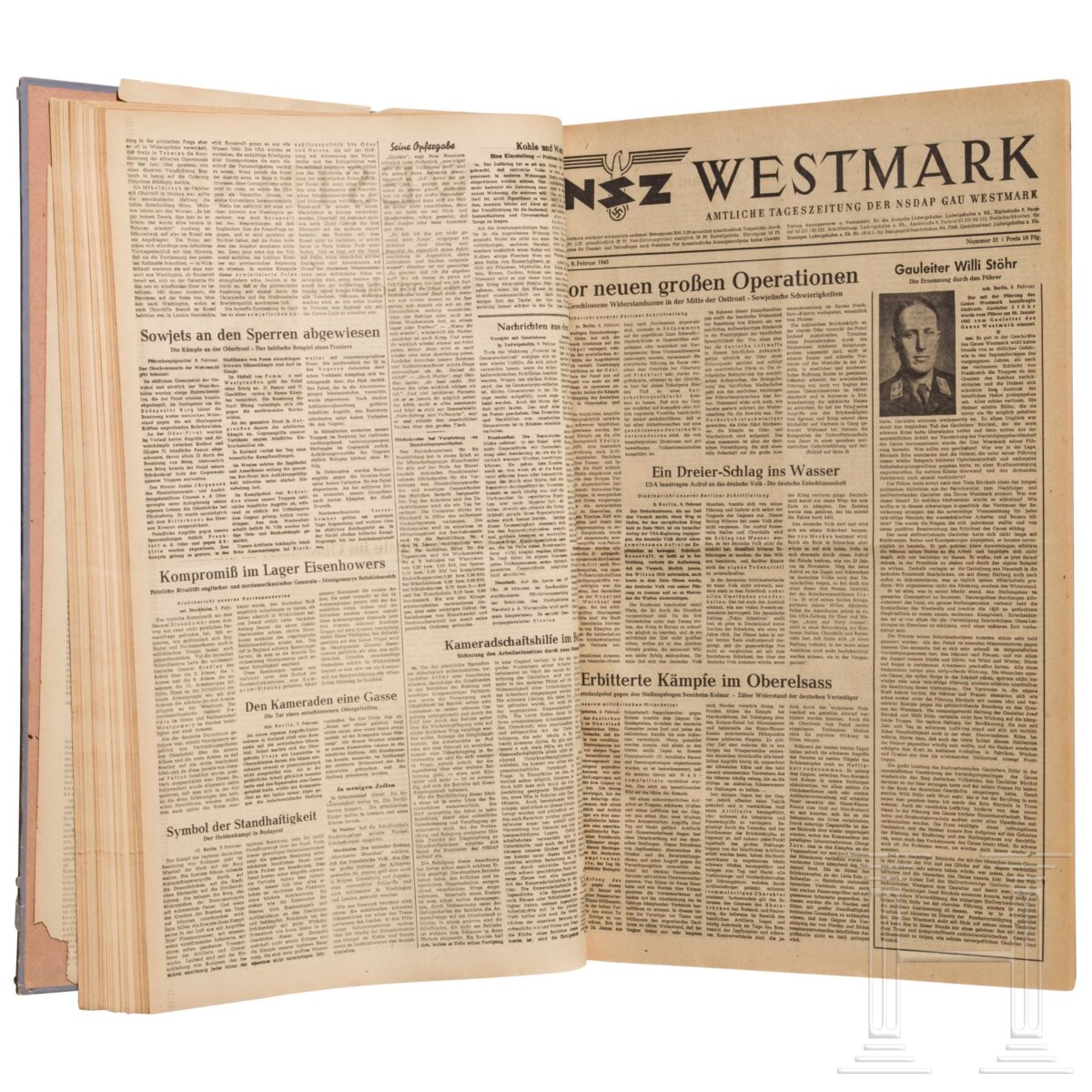 Die letzten Ausgaben der Zeitung "NSZ Westmark" aus dem Jahr 1945 - Image 4 of 6