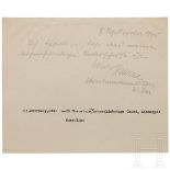 Otto Skorzeny - eigenhändige Unterschriftenbestätigung vom 9. September 1945