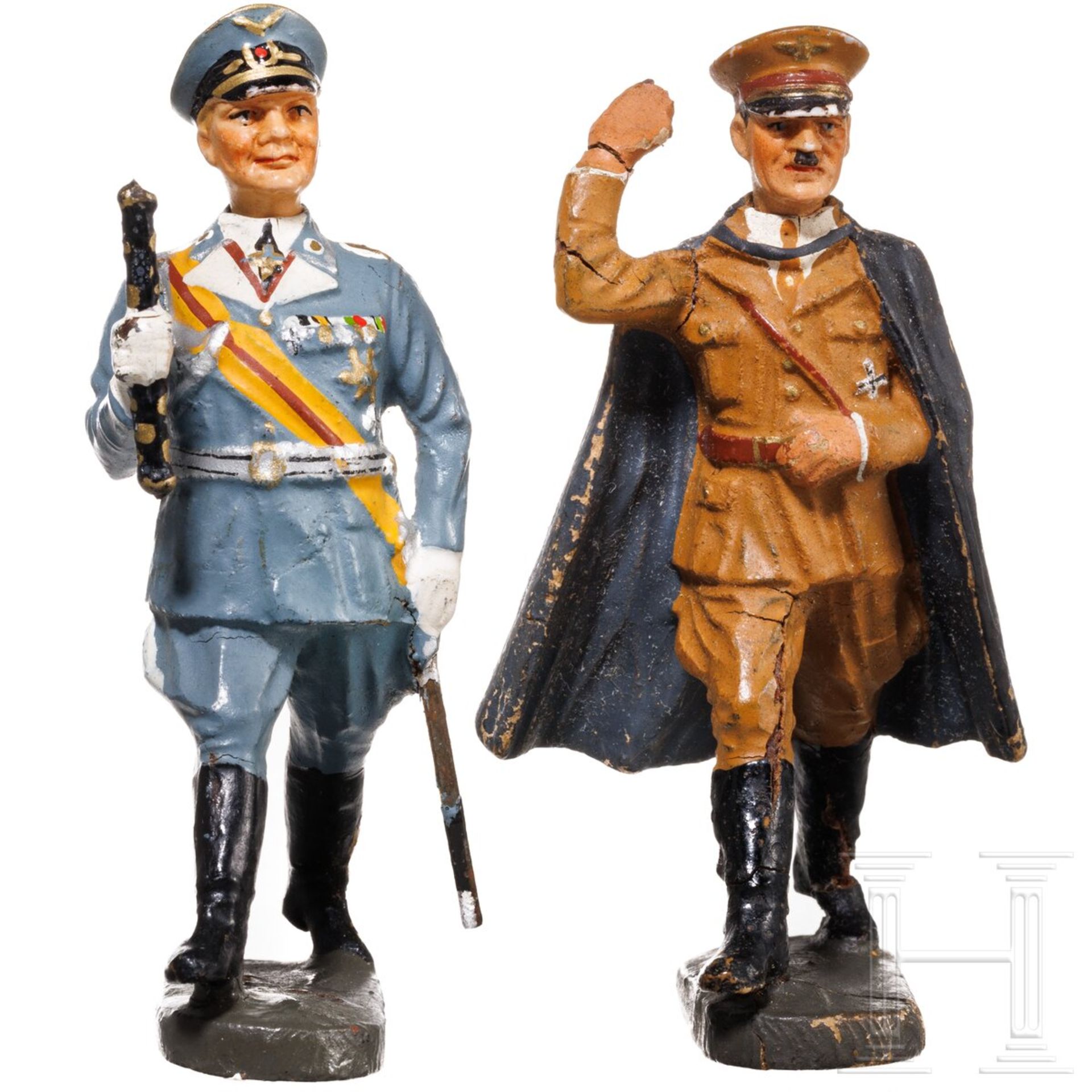 Elastolin zwei Persönlichkeitsfiguren - Hitler und Göring mit Porzellanköpfen - Bild 2 aus 4