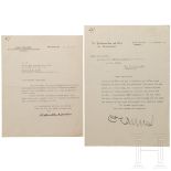 Hans-Heinrich Lammers und Hartmann Lauterbacher - signierte Schreiben an einen Diplomaten, 1940/42