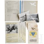 Reklame- und Werbematerial zu Flugzeugen von Junkers, Arado und Dornier