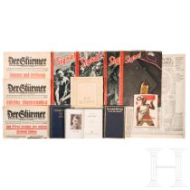 Konvolut Bücher und Zeitschriften ("Ich kämpfe", "Der Stürmer", Hitlers "Mein Kampf", "Signal", Herm
