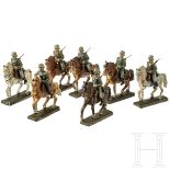 Lineol sieben Soldaten zu Pferd