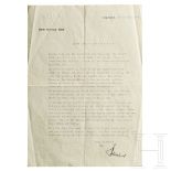 Gauleiter Gustav Adolf Scheel - signierter Kondolenzbrief, 1944