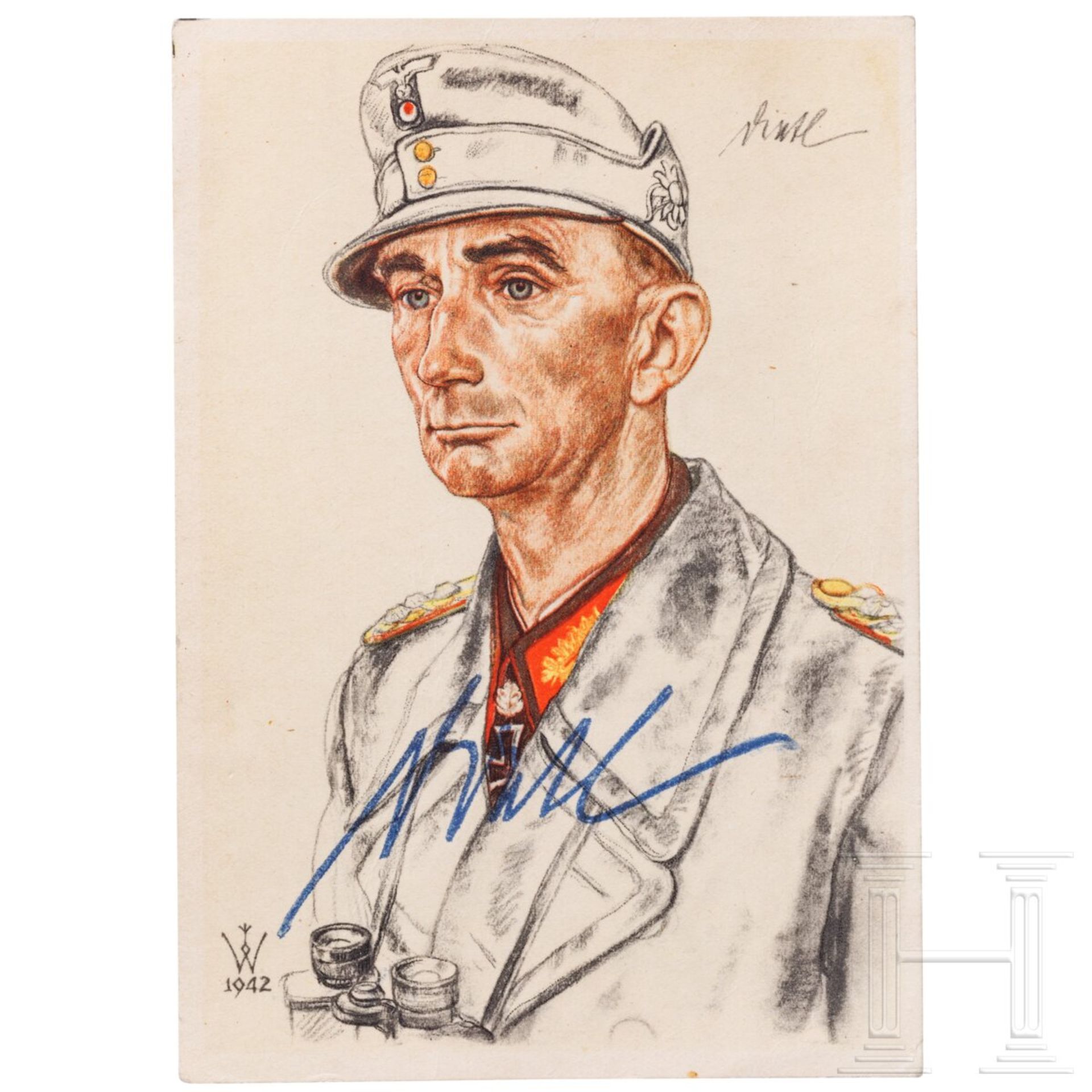 Generaloberst Eduard Dietl - signierte Willrich-Postkarte