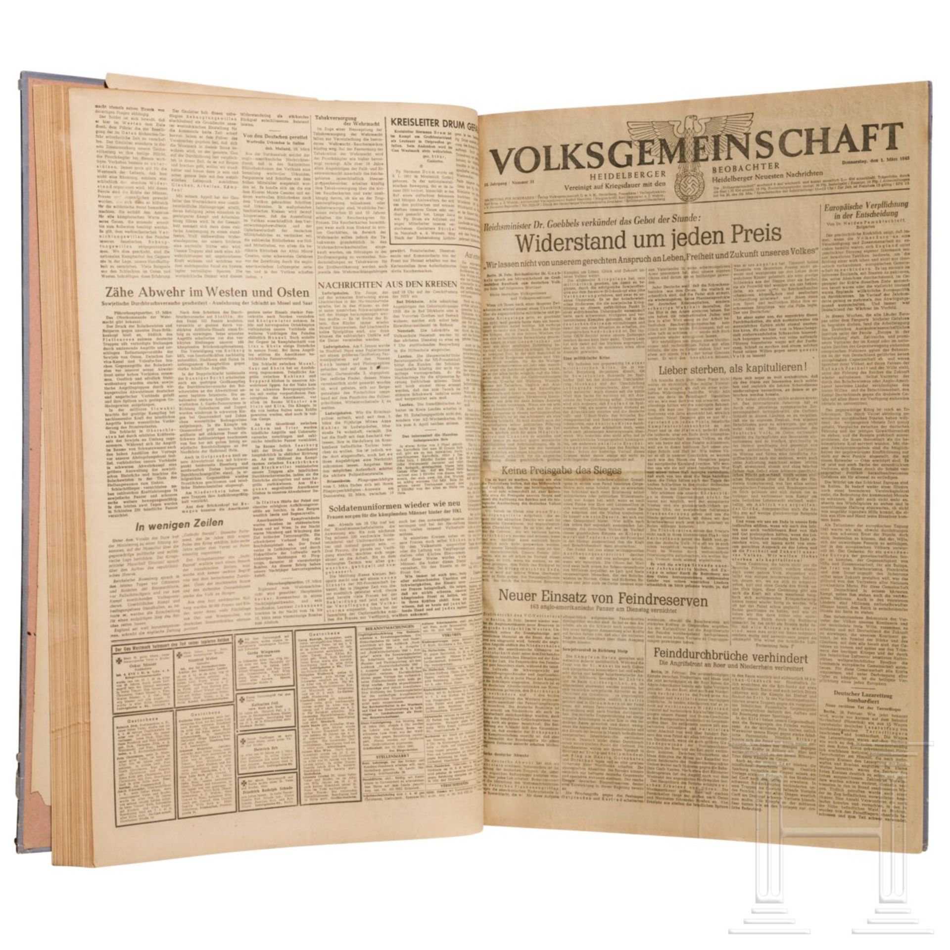 Die letzten Ausgaben der Zeitung "NSZ Westmark" aus dem Jahr 1945 - Image 5 of 6