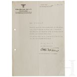 Otto Gohdes (1896 - 1945) - signierter Neujahrsbrief an Hitler des Kommandanten der NS-Ordensburg Kr