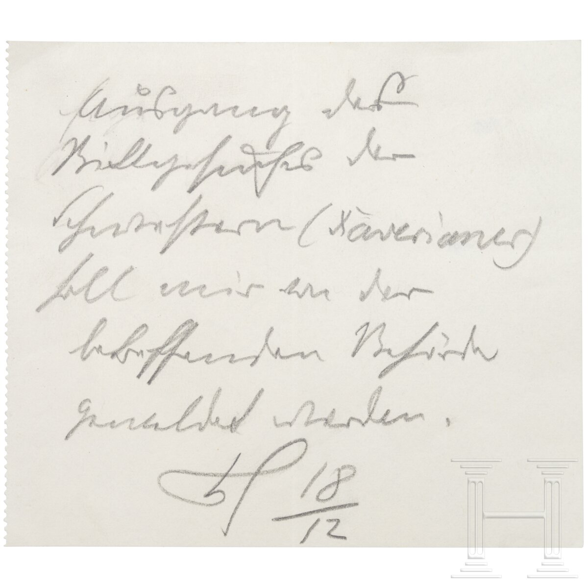 Reichspräsident Paul von Hindenburg - Handzettel bzgl. Xaverianer, um 1932