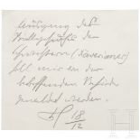Reichspräsident Paul von Hindenburg - Handzettel bzgl. Xaverianer, um 1932