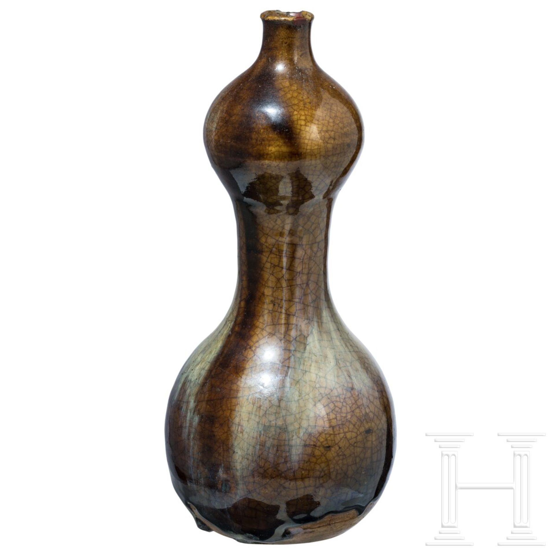 Doppelkürbis-Vase, wohl China, Song-Dynastie oder später  - Bild 2 aus 10