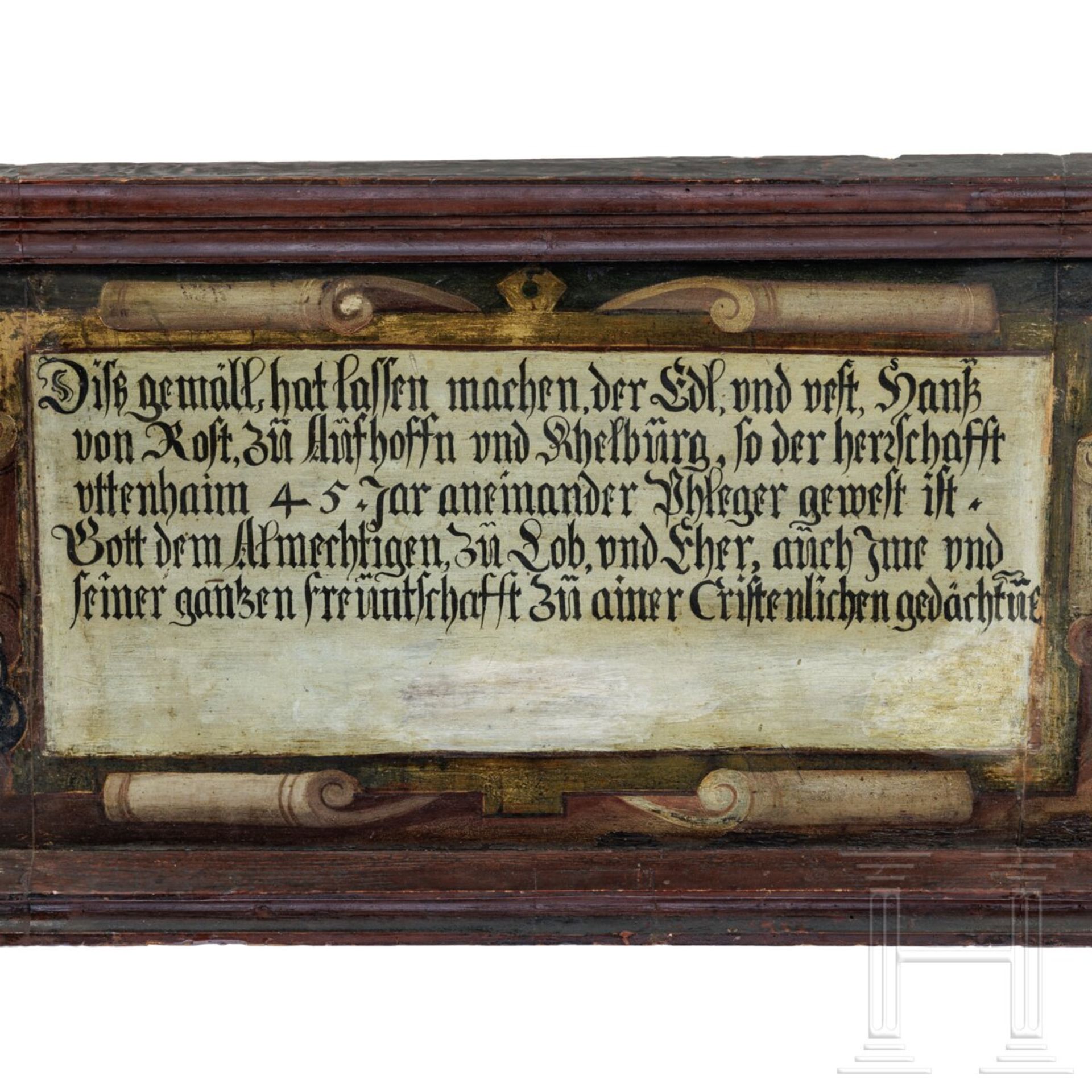 Predella mit Stifterfamilie von Rost zu Aufhofen, Gais/Südtirol, um 1555 - Image 3 of 5