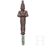 Bronzestatuette des Osiris mit Krone Oberägyptens, Spätzeit, mittleres Drittel 1. Jtsd. v. Chr.