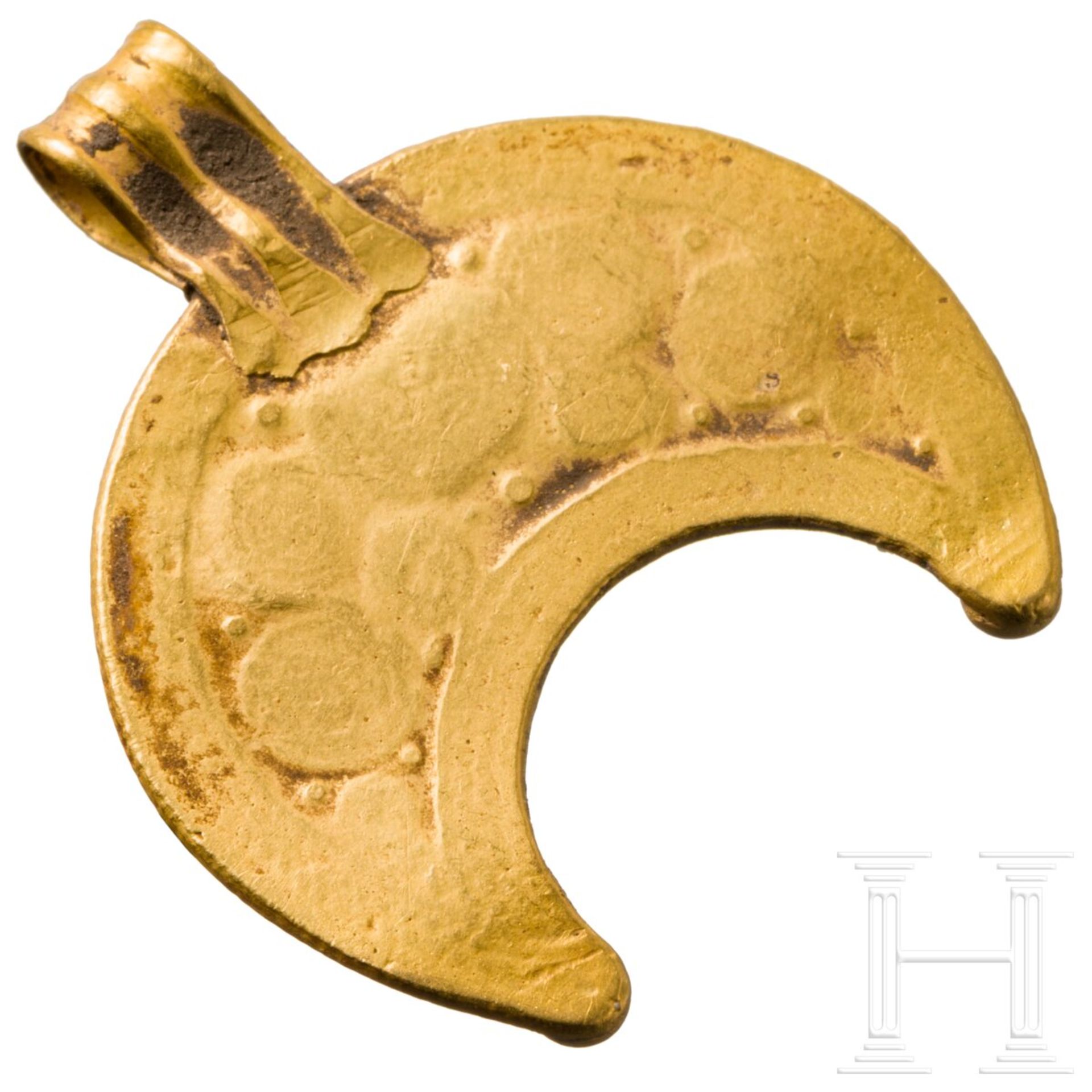 Feines goldenes Lunula-Amulett, römisch, 1. - 3. Jhdt. - Image 2 of 3