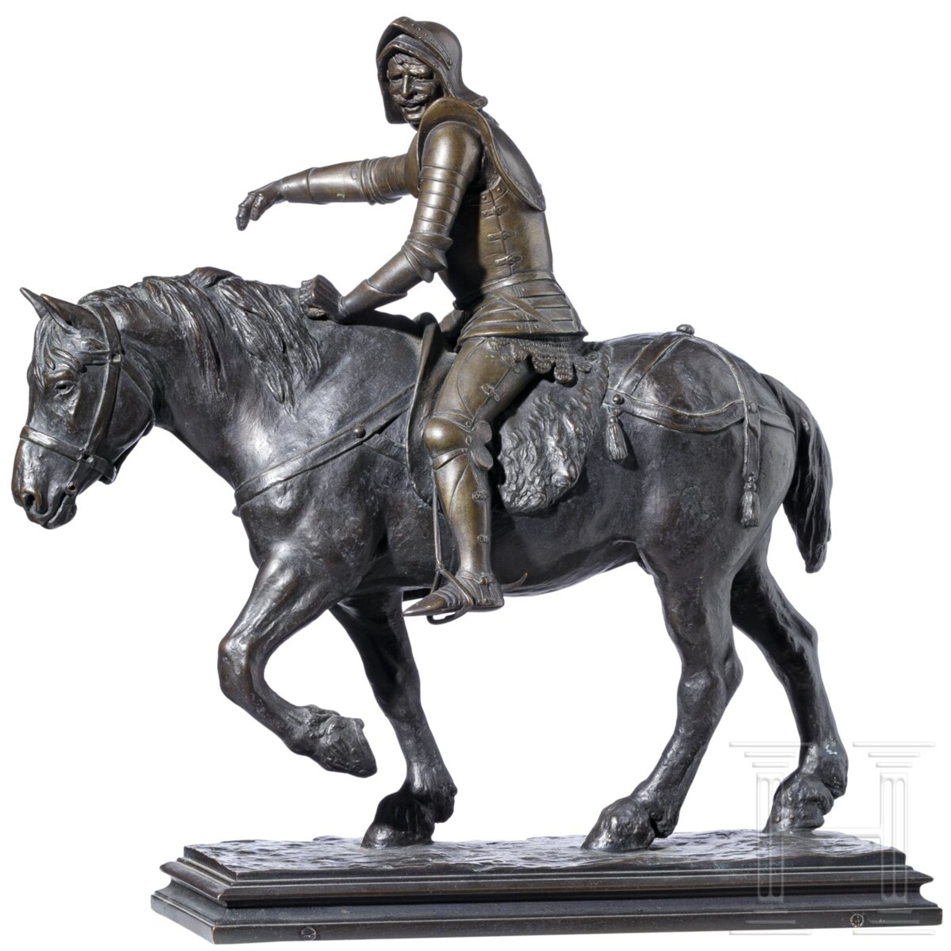 Josef Engelhart(?) - Lachender Ritter zu Pferd, um 1900 - Image 2 of 5