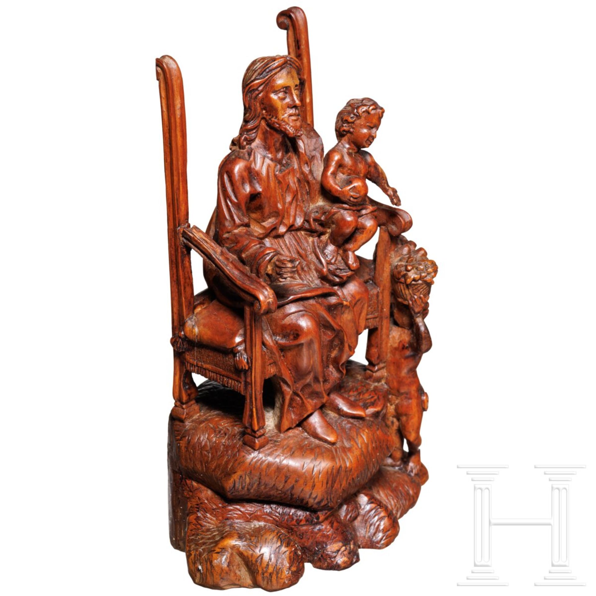 Heiliger Josef mit Christuskind aus Buchsbaum, flämisch, 17. Jhdt. - Image 3 of 5