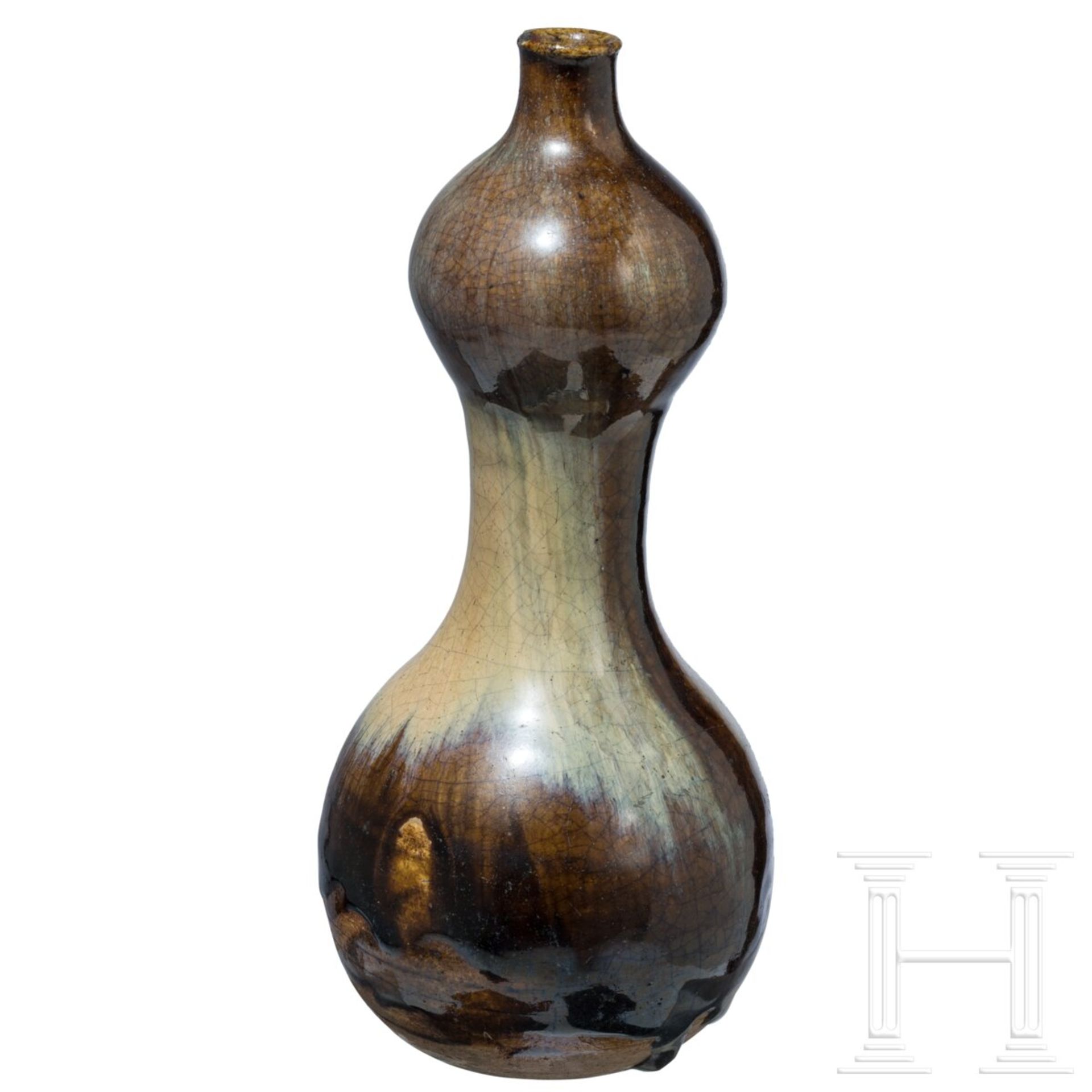 Doppelkürbis-Vase, wohl China, Song-Dynastie oder später  - Bild 3 aus 10