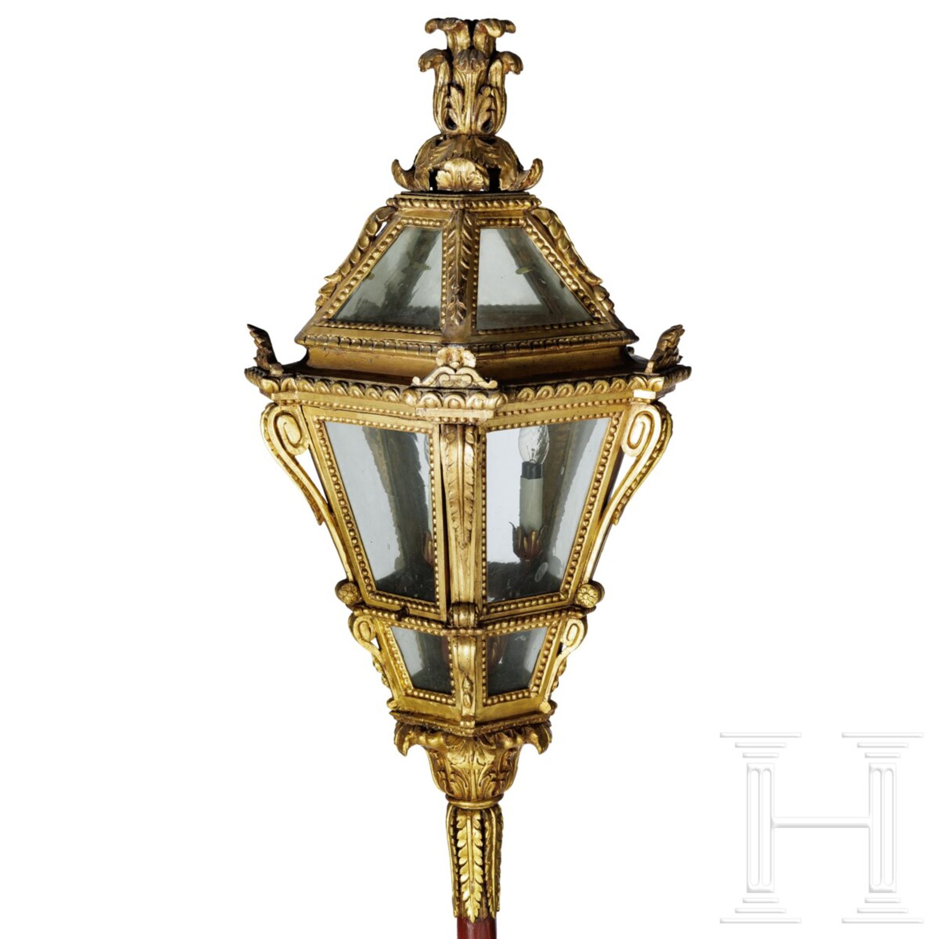 Ein Paar Lampen aus barocken Prozessionslaternen, deutsch, um 1720 - Image 3 of 5
