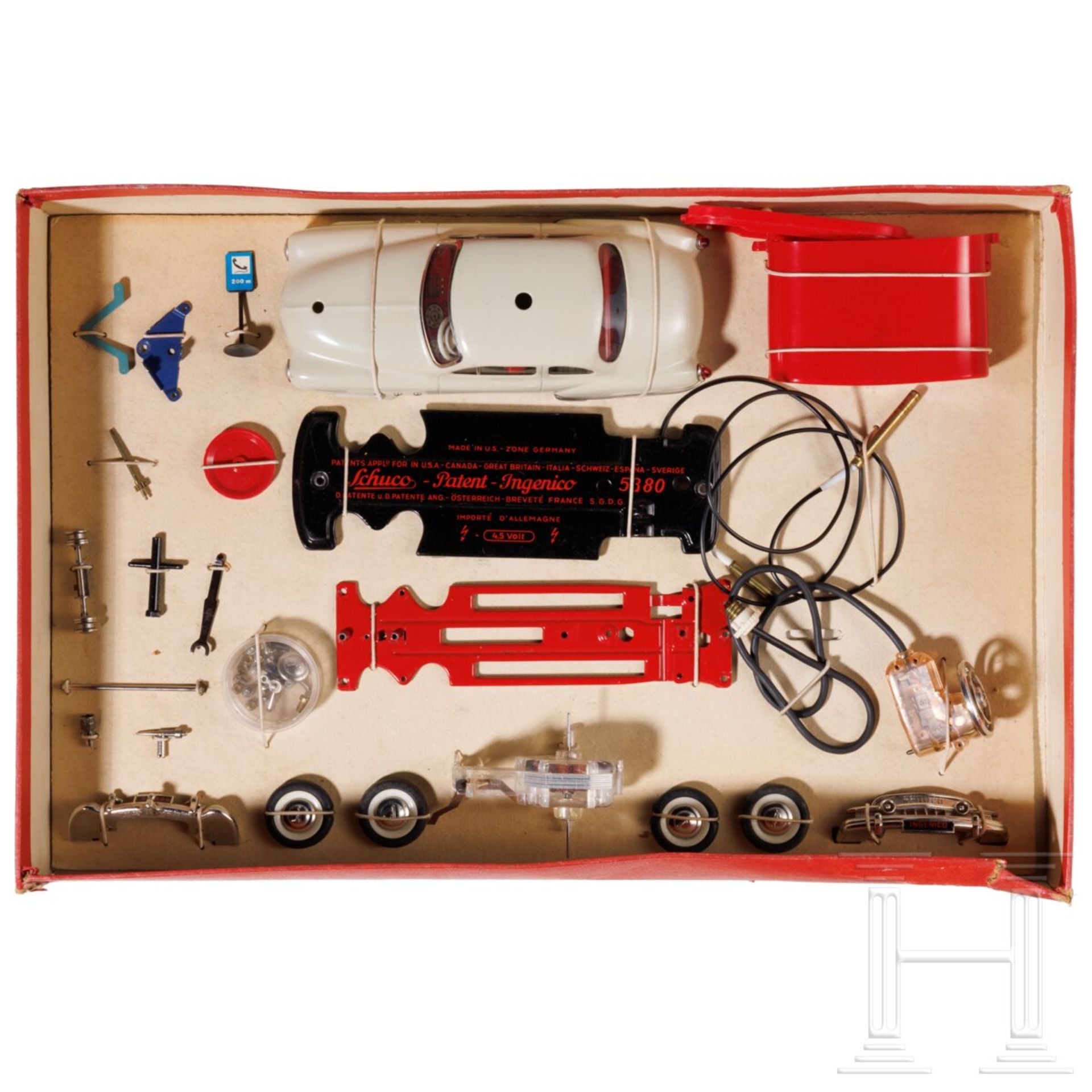 Schuco Ingenico, Patent Electro 5311/56 MK De Luxe - Baukasten mit Limousine, komplett im Originalka - Image 2 of 7