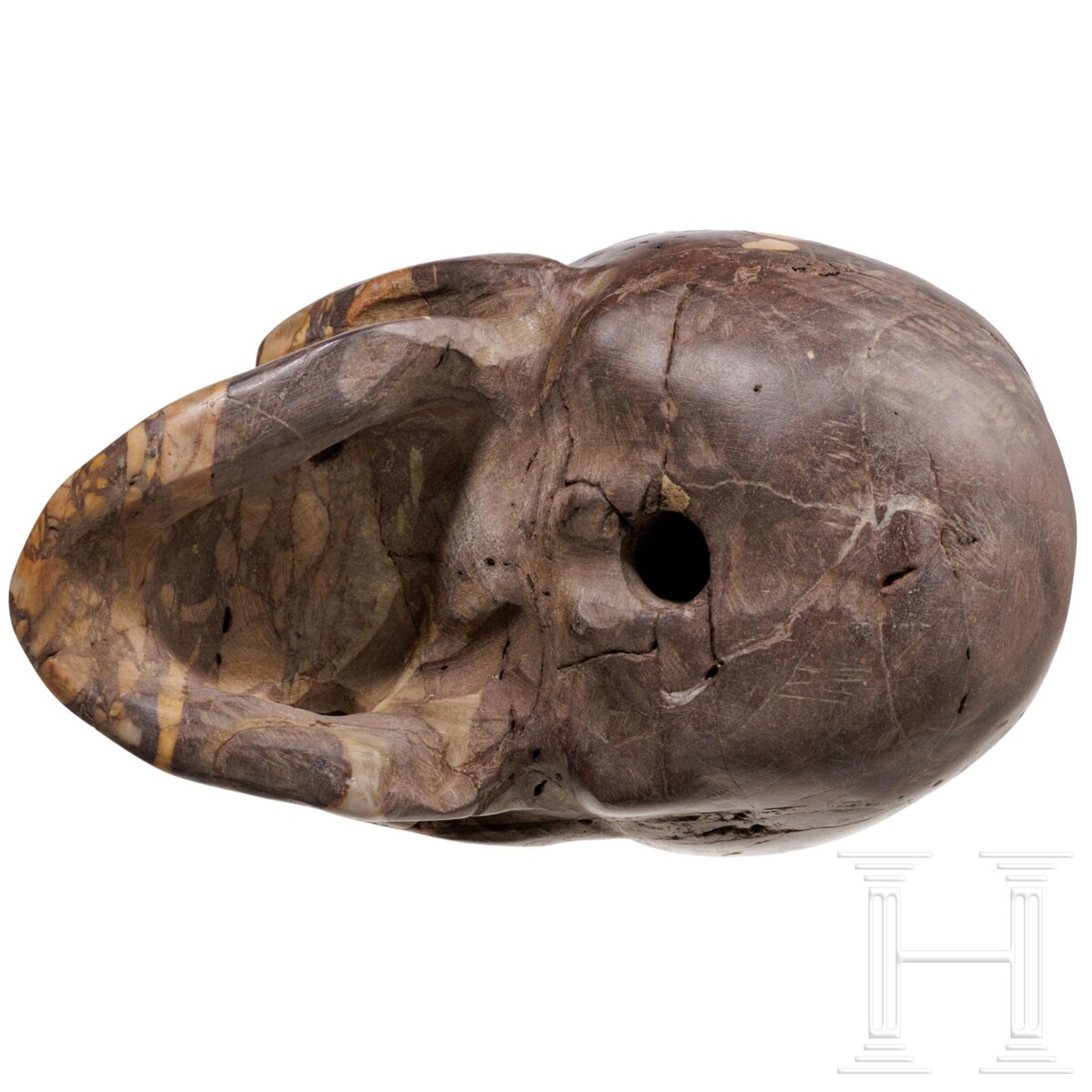 Memento-Mori-Schädel aus Marmor, Italien, 17. Jhdt. - Image 4 of 5