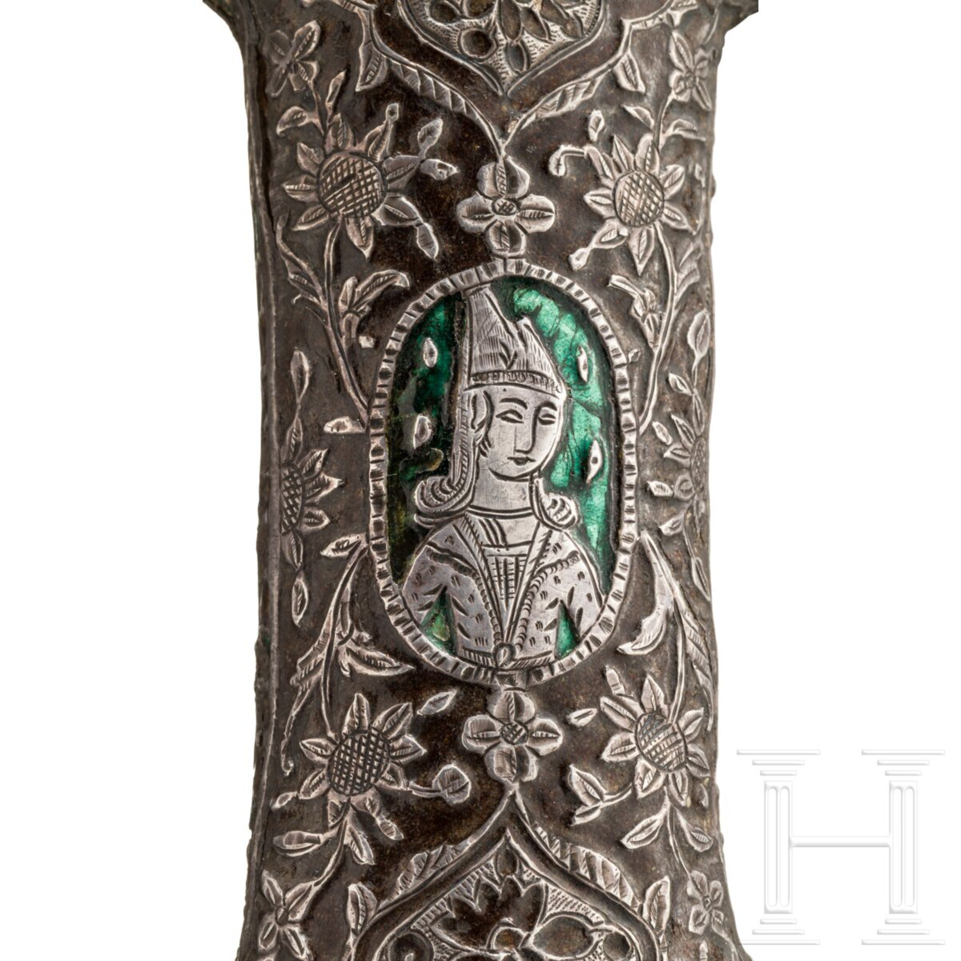 Kandschar mit emailliertem Silbergriff, Persien, um 1800 - Image 6 of 6