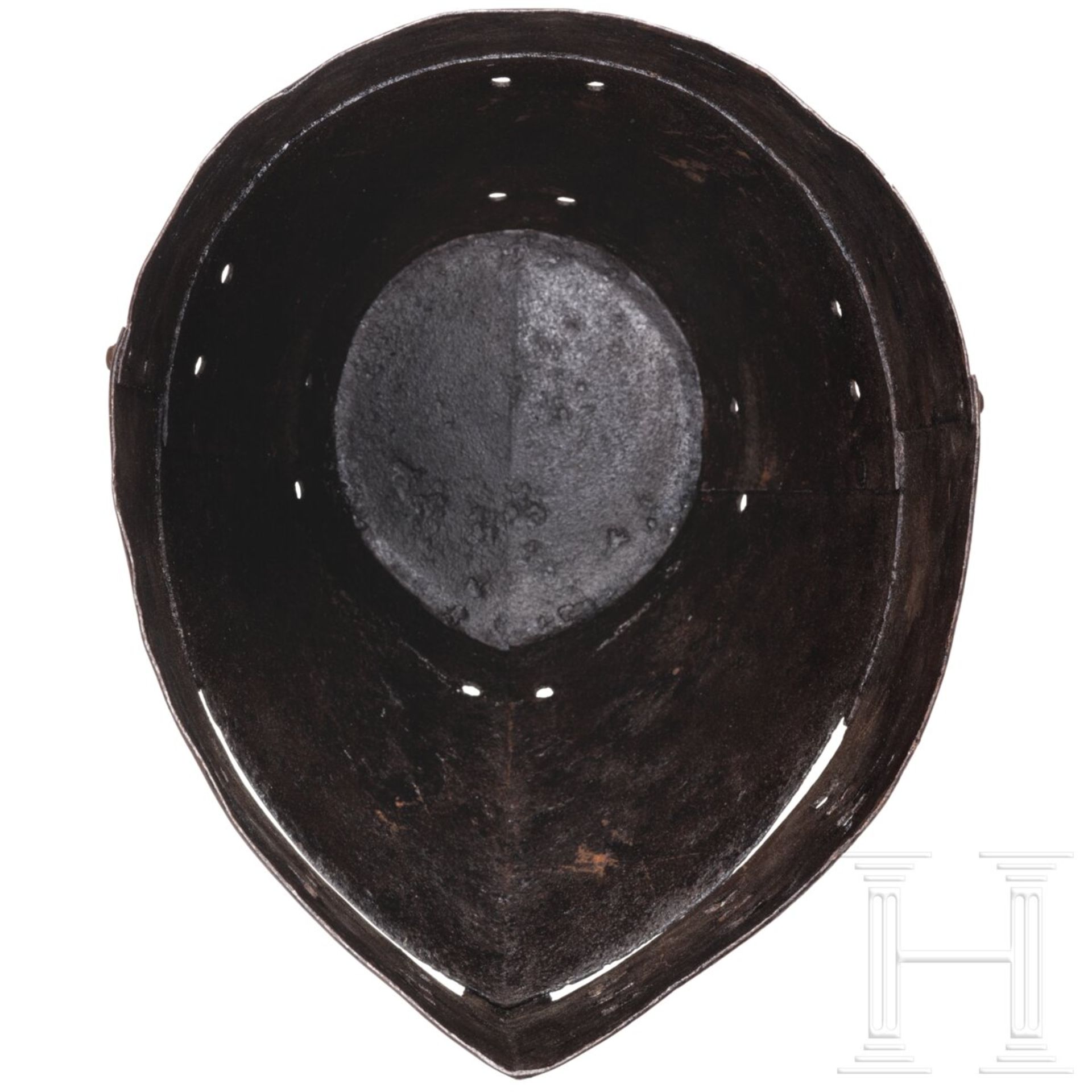 Ritterlicher Topfhelm (Kübelhelm) im Stil des frühen 14. Jhdts., deutsch, 19. Jhdt. - Image 5 of 6