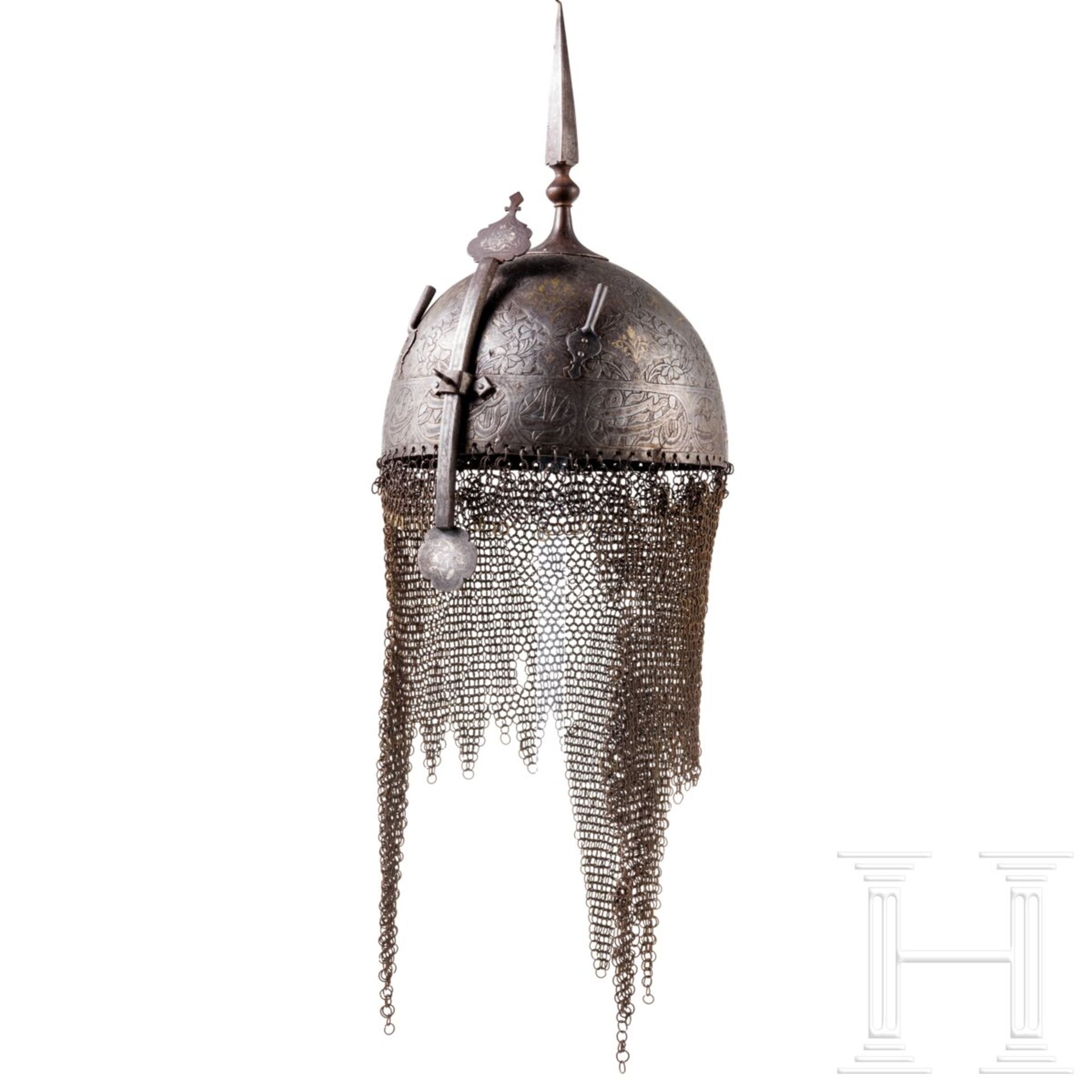 Geätzter Helm (Kulah Khud), Persien, 19. Jhdt.