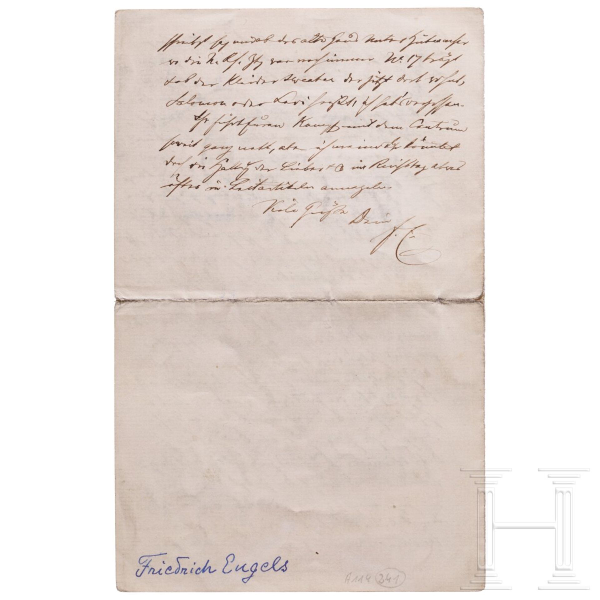 Friedrich Engels (1820 - 1895) - bedeutender eigenhändiger Brief an den sozialdemokratischen Journal - Bild 3 aus 4